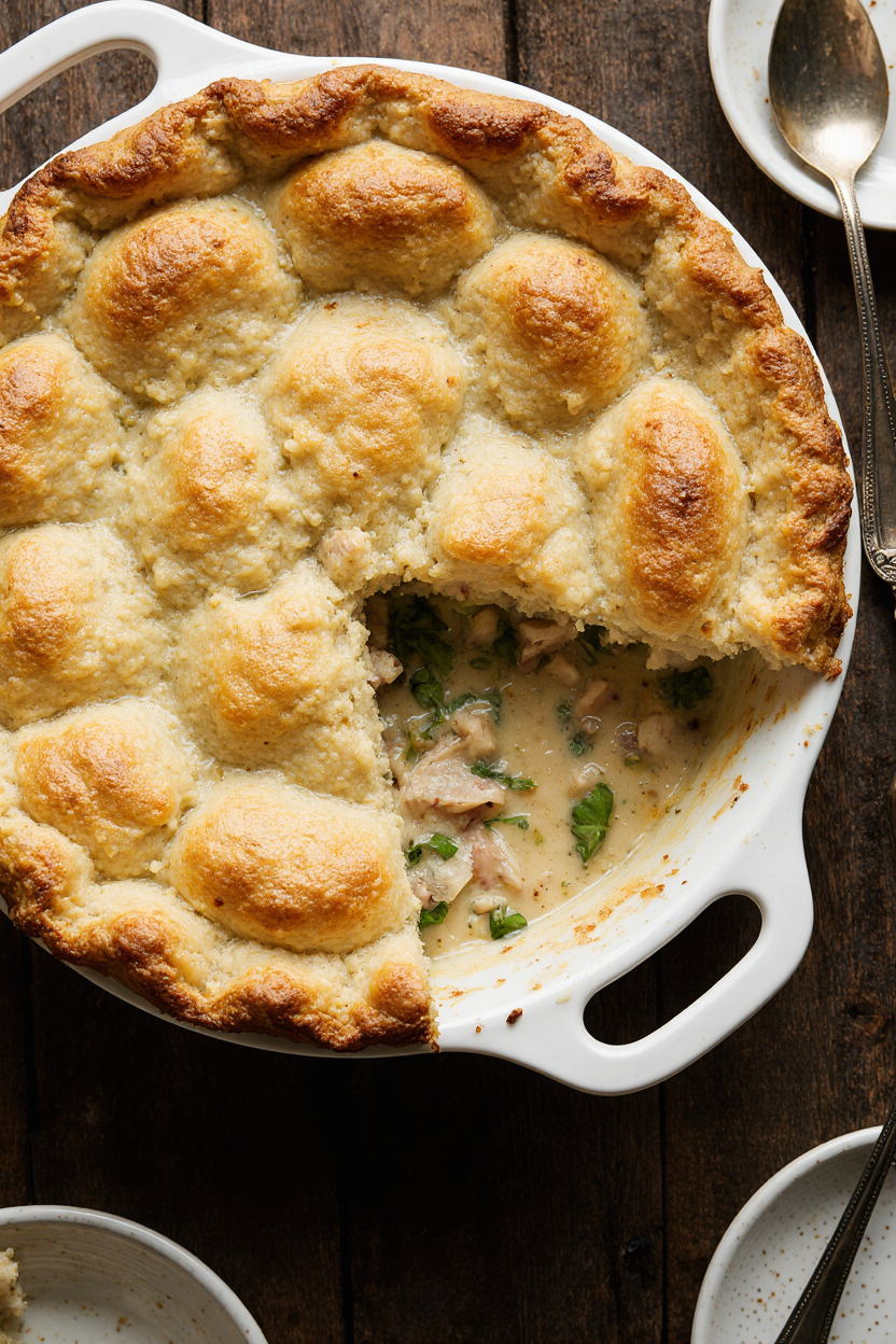 Chicken Pot Pie Recipe with Cream of Chicken Soup baked in a flaky golden crust.