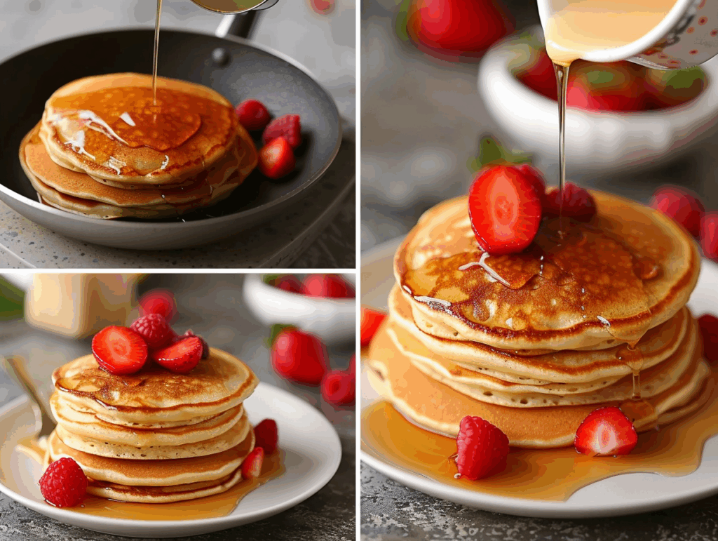 Making cottage cheese pancakes on the stovetop